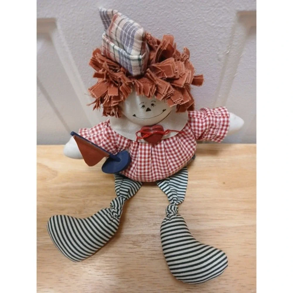 Raggedy Andy Shelf Sitter Primitive Folk Art Decor 11.5